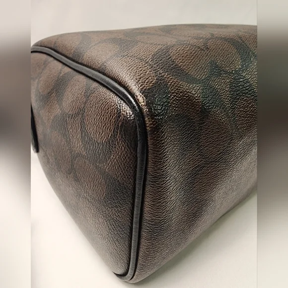 Coach Brown/Black Signature Coated Canvas and Leather Mini Bennett Satchel
